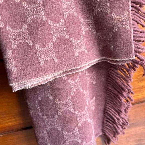 Celine Pink Patterned Scarf - Picture 3 of 8